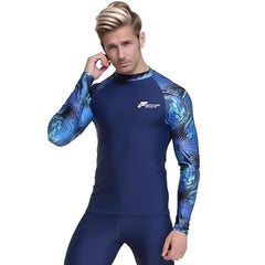 Fortitude Sports Long Sleeve Rash Vest for Men | UPF 50+ UV Protection, Mens Compression Top for Watersports and Swimming