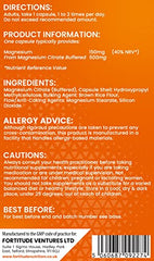 Fortitude Nutrition Magnesium Citrate 500mg 120 Vegan Capsules