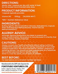 Fortitude Nutrition Vitamin B12 1000mcg 120 Vegan Capsules