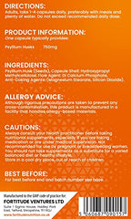 Fortitude Nutrition Psyllium Husks 750mg 90 Vegan Capsules