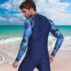 Fortitude Sports Long Sleeve Rash Vest for Men | UPF 50+ UV Protection, Mens Compression Top for Watersports and Swimming