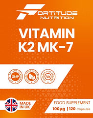 Fortitude Nutrition Vitamin K2 MK7 100mcg 120 Vegan Capsules